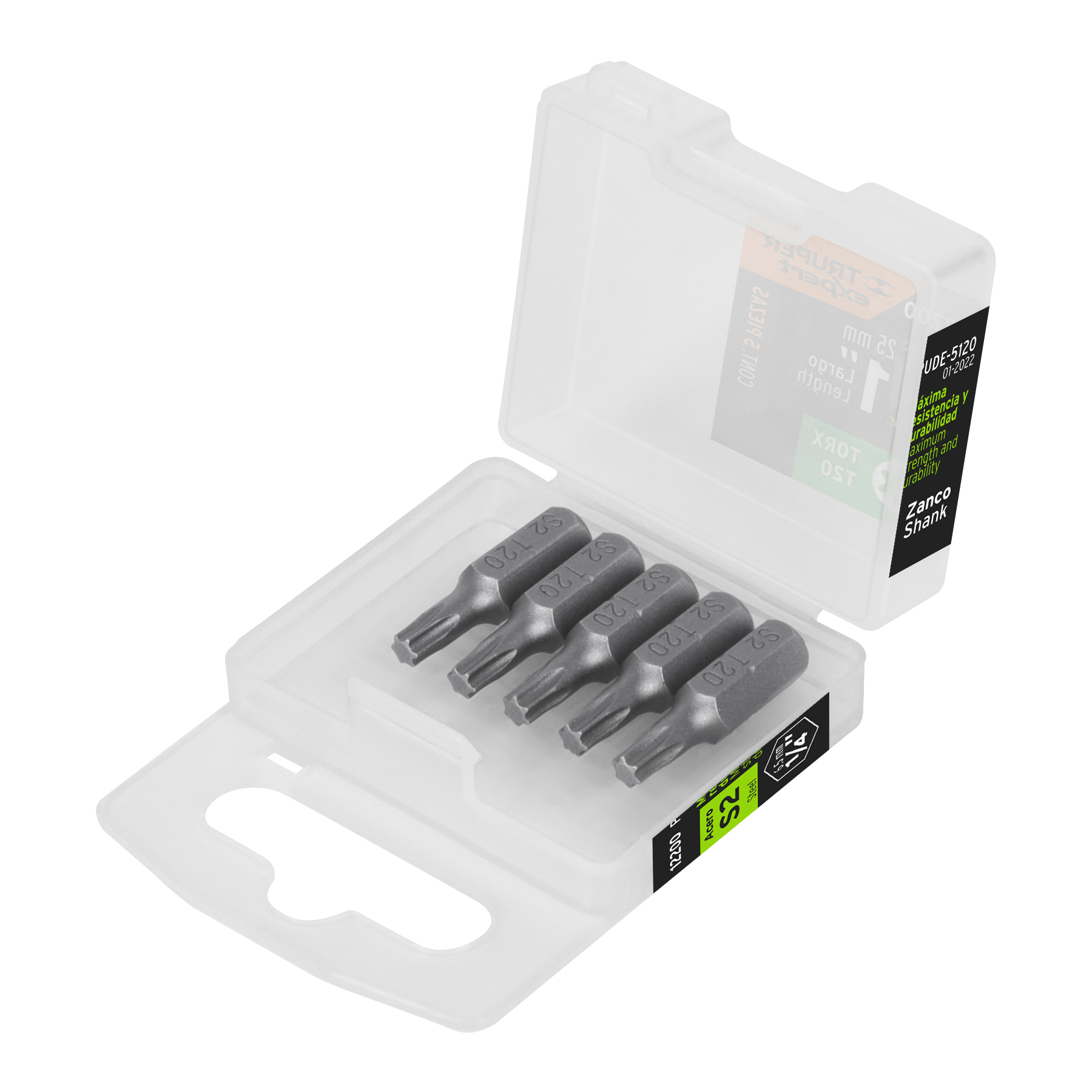 Estuche con 5 puntas torx T20 largo 1', TRUPER EXPERT - Imagen 2
