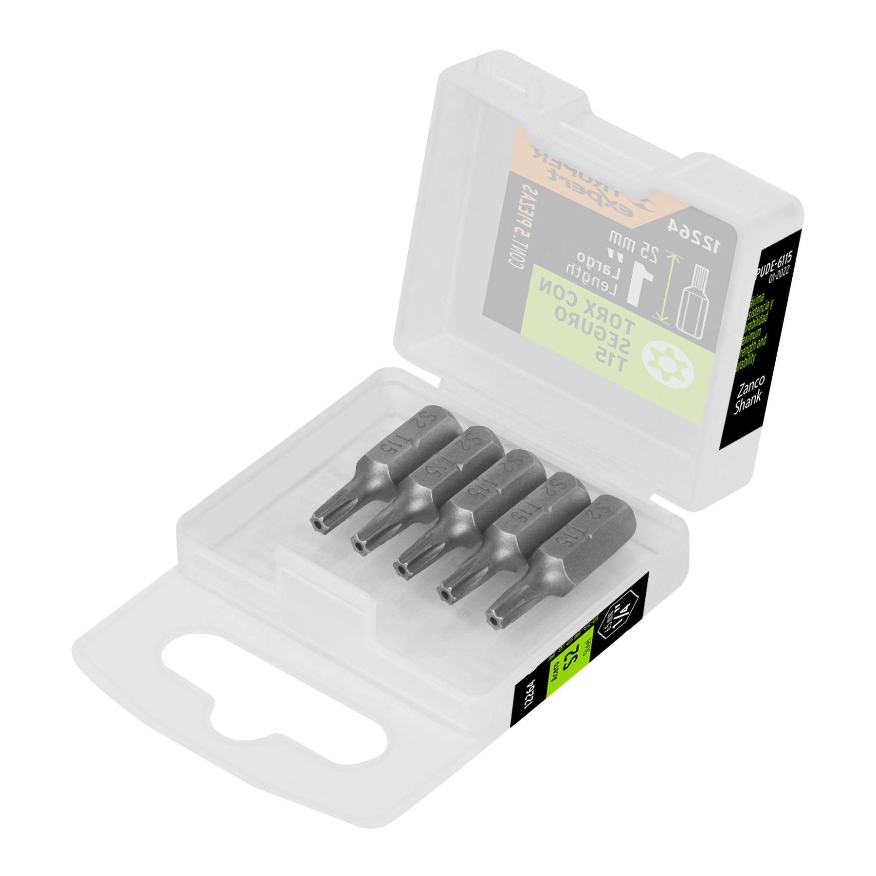 Estuche con 5 puntas torx T15 con seguro largo 1', EXPERT - Imagen 2