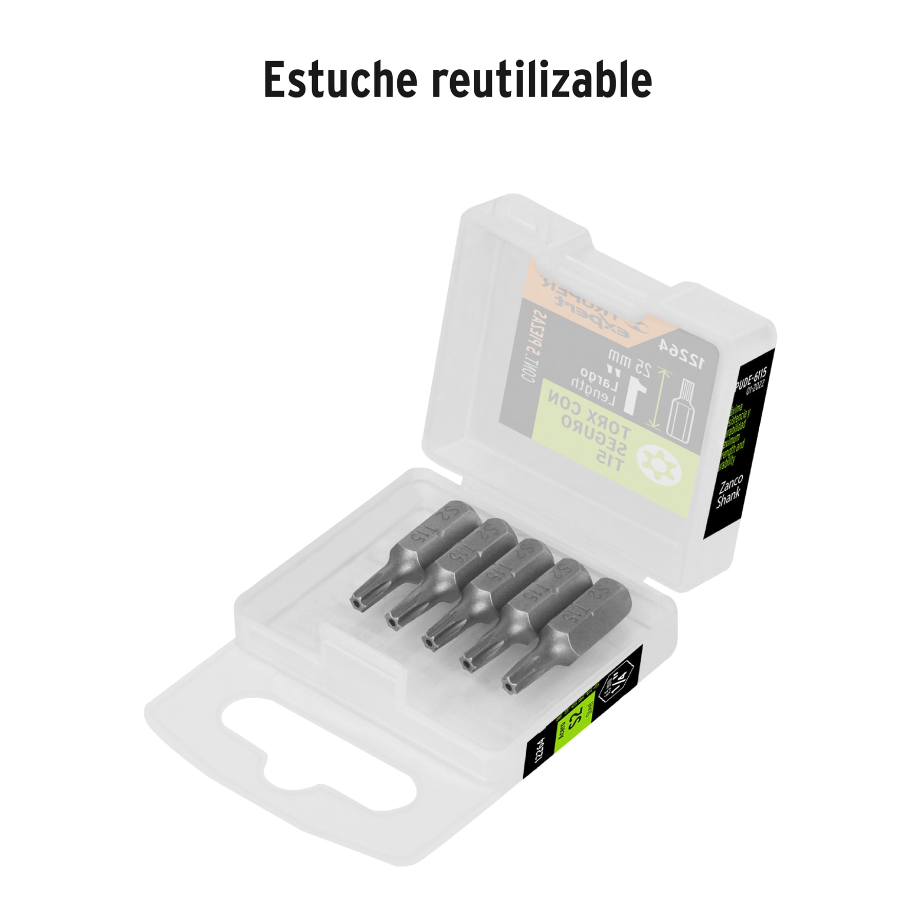 Estuche con 5 puntas torx T15 con seguro largo 1', EXPERT - Imagen 5