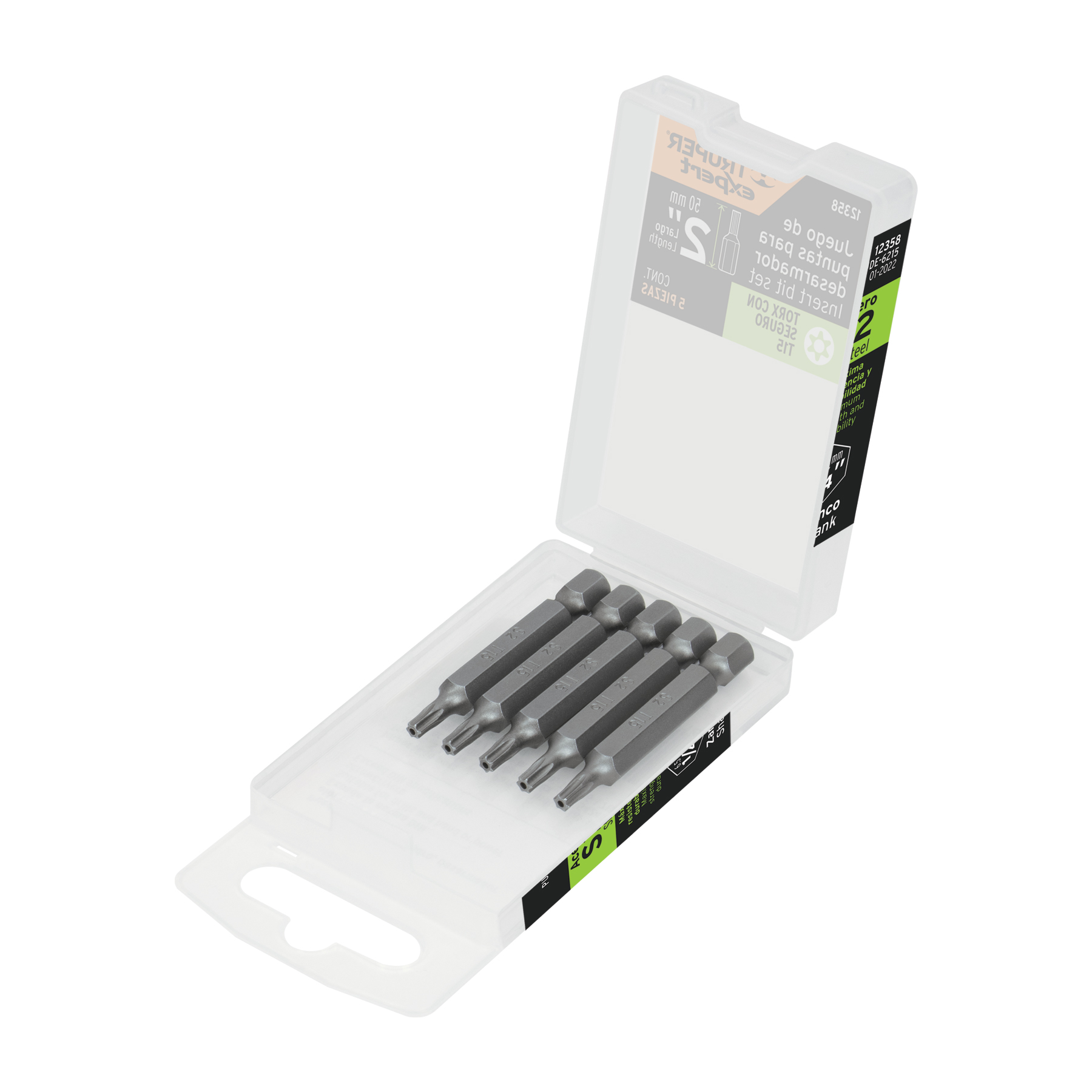 Estuche con 5 puntas torx T15 con seguro largo 2', EXPERT - Imagen 2