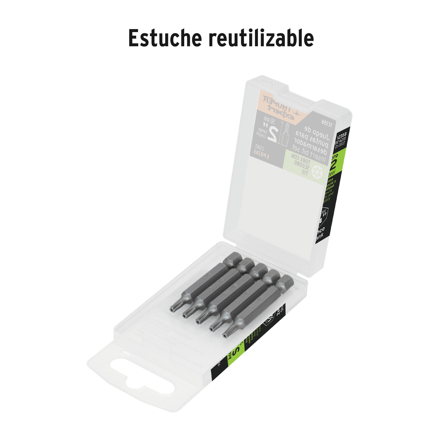Estuche con 5 puntas torx T15 con seguro largo 2', EXPERT - Imagen 5
