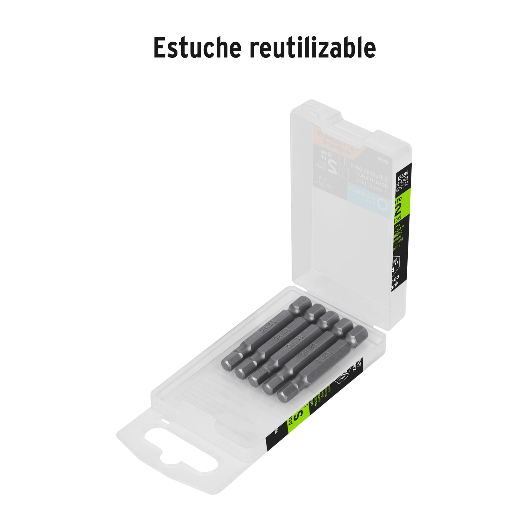 Estuche con 5 puntas hexagonales de 5 mm largo 2', EXPERT - Imagen 5