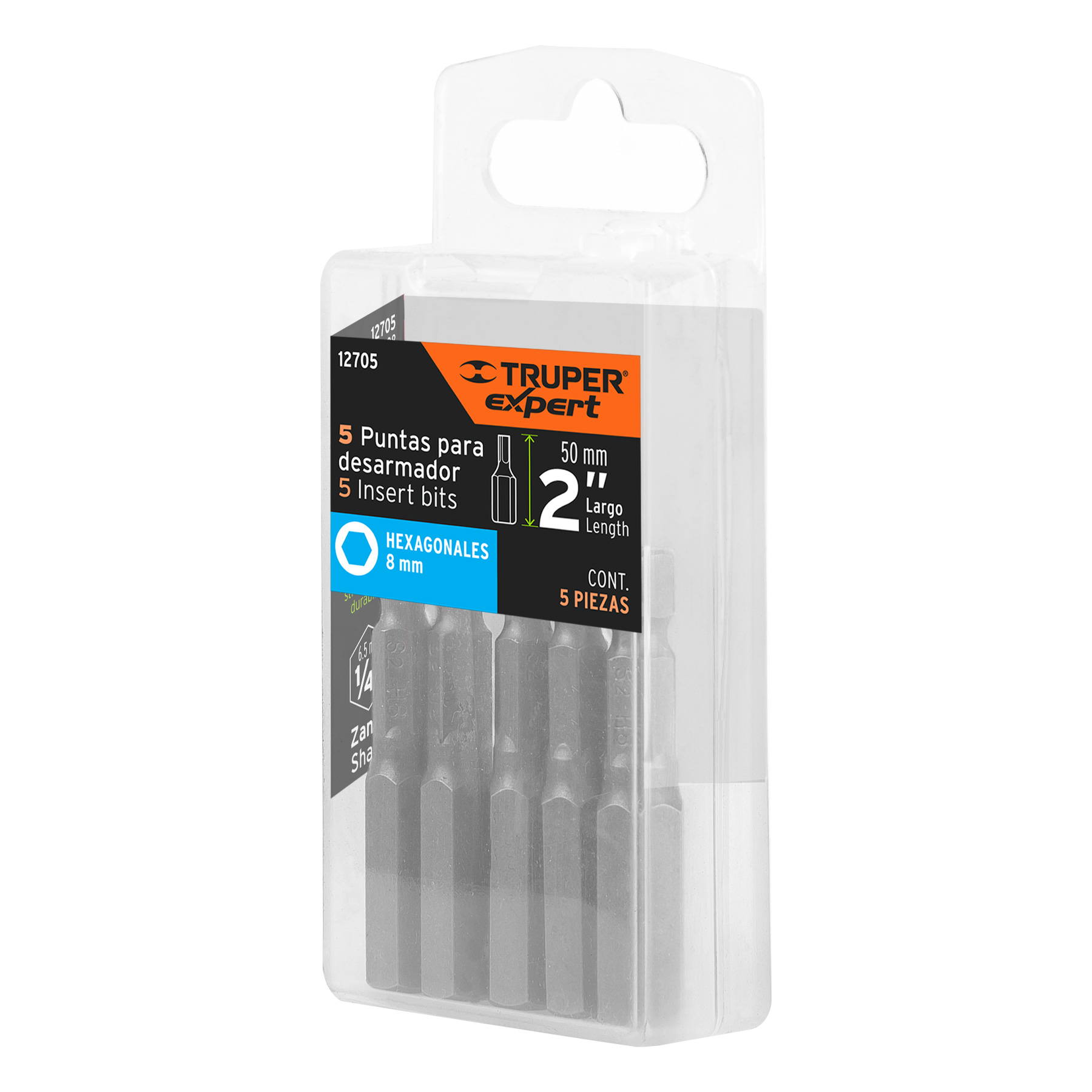Estuche con 5 puntas hexagonales de 8 mm largo 2', EXPERT - Imagen 6
