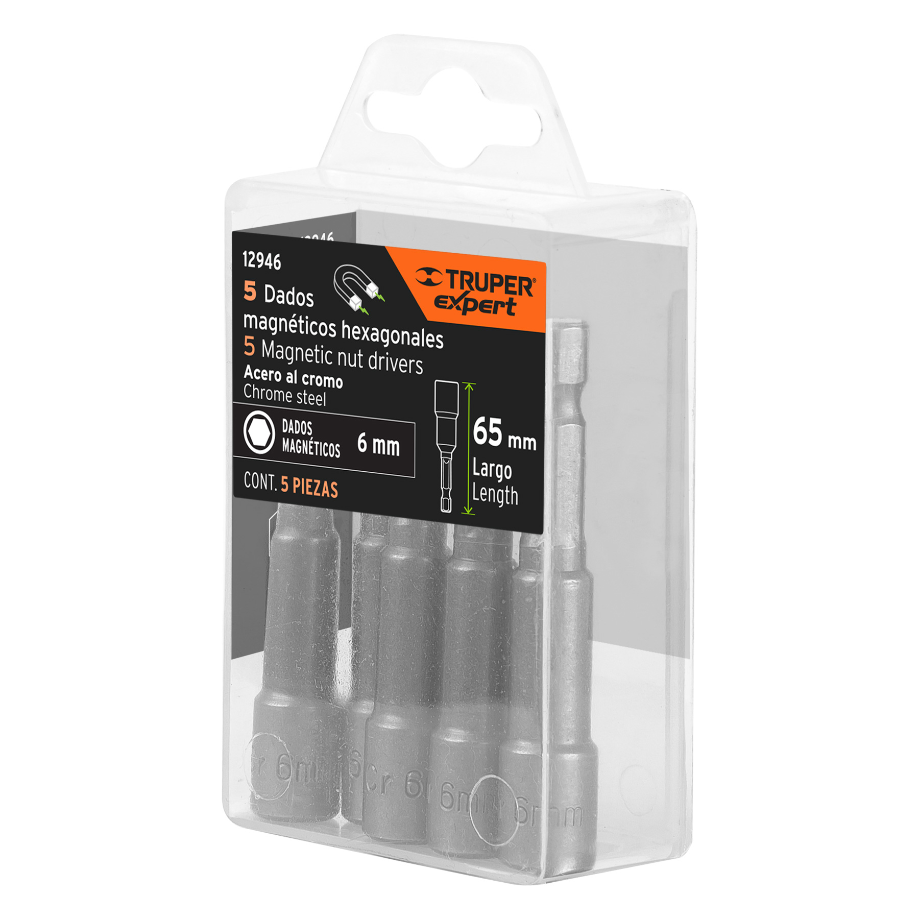 Estuche con 5 dados magnéticos de 6 mm largo 2-1/2', EXPERT - Imagen 6