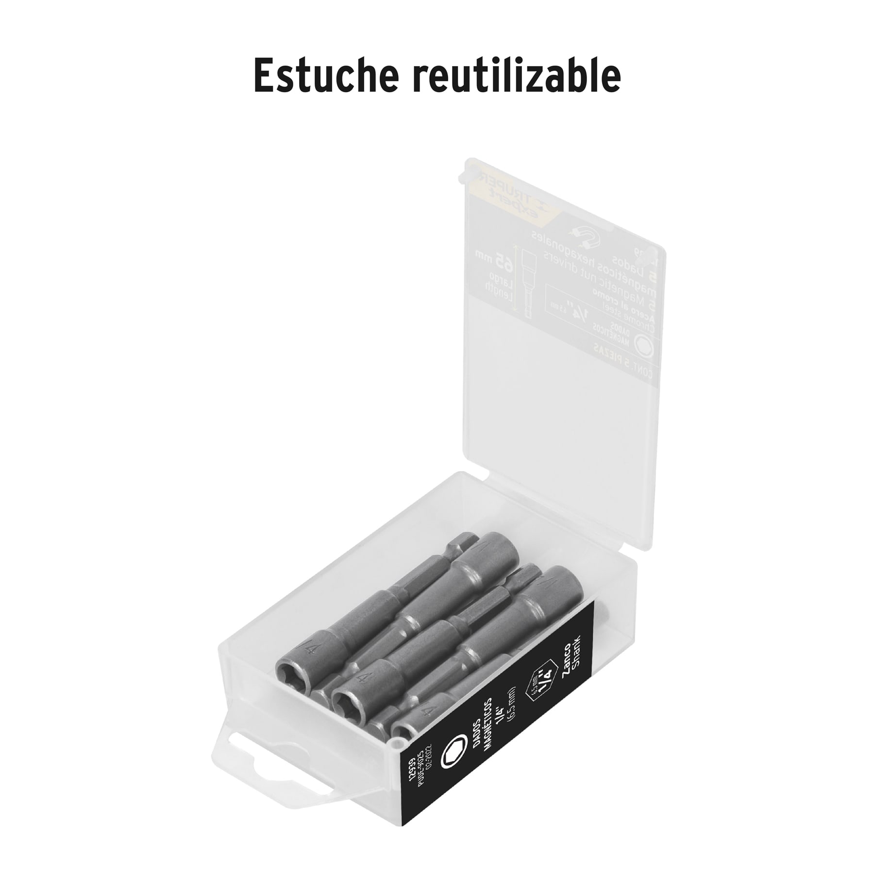 Estuche con 5 dados magnéticos de 1/4' largo 2-1/2', EXPERT - Imagen 5