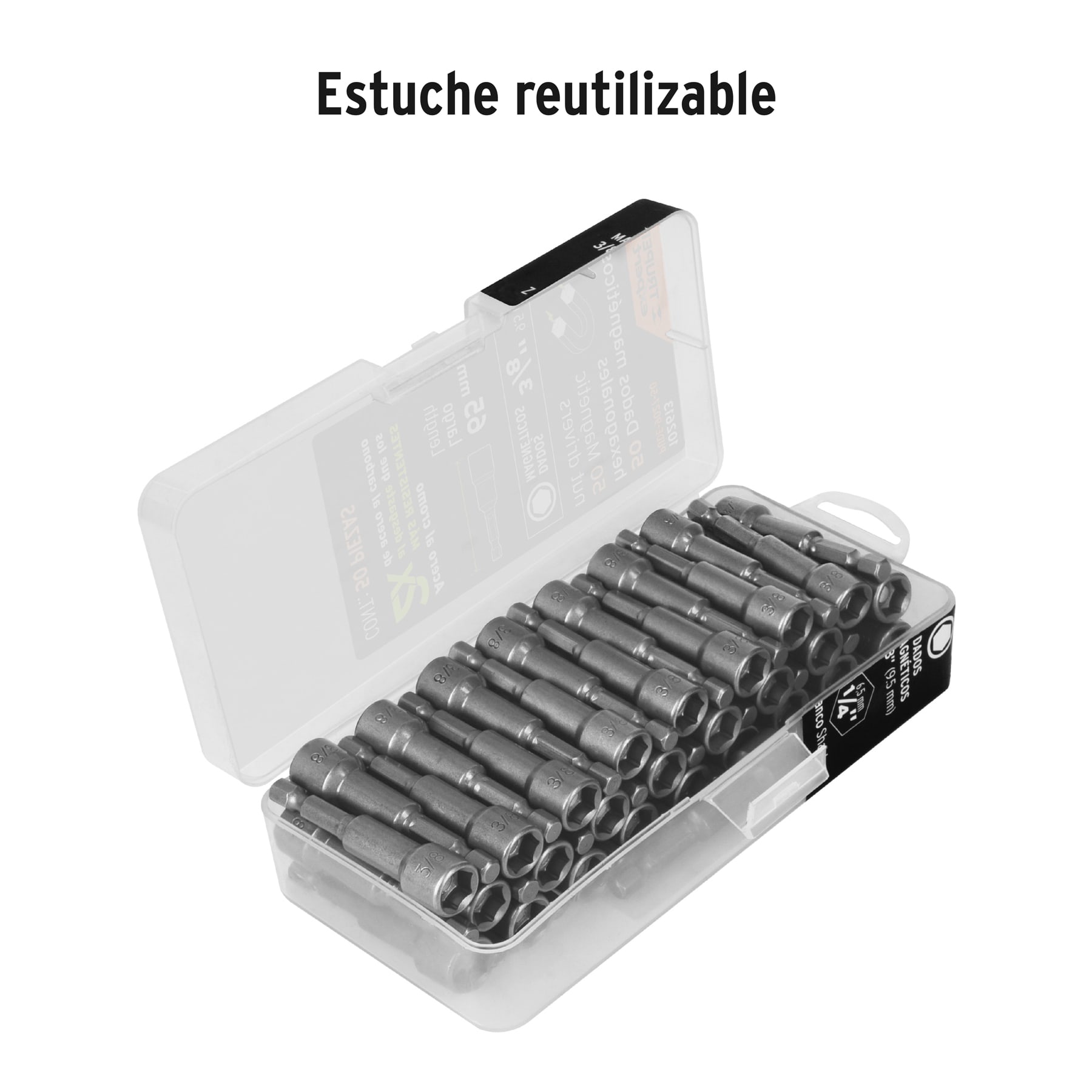 Estuche con 50 dados magnéticos de 3/8' largo 2-1/2', EXPERT - Imagen 5
