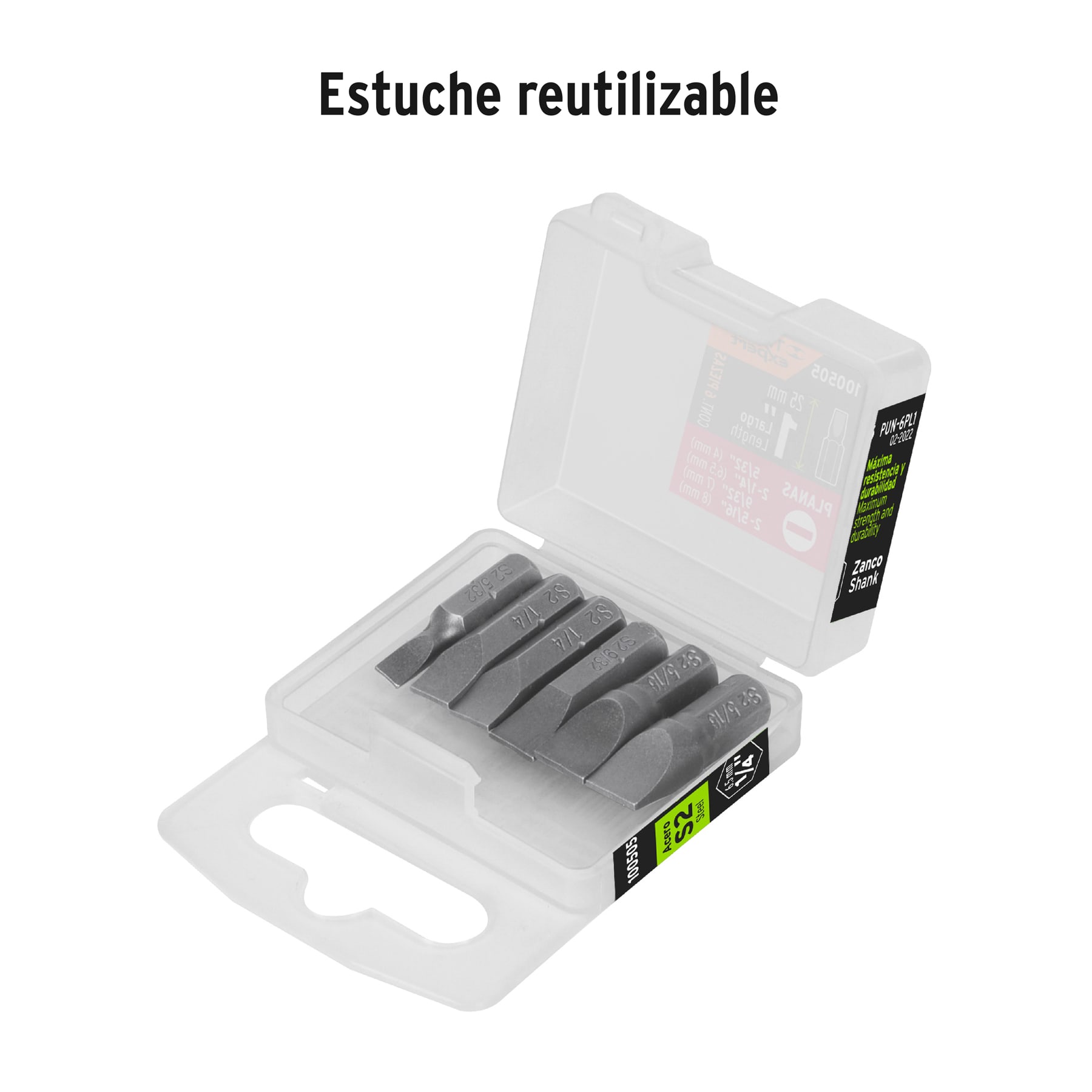 Estuche con 6 puntas planas combinadas largo 1', EXPERT - Imagen 5