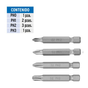 Estuche con 7 puntas de cruz combinadas largo 2', EXPERT - Imagen 4