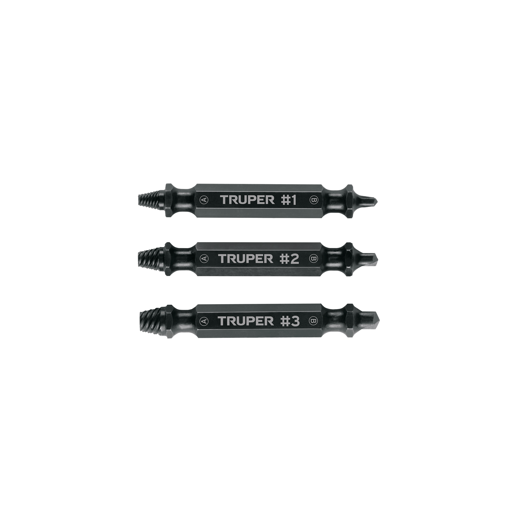 Blíster con 3 puntas extractoras de tornillos, TRUPER