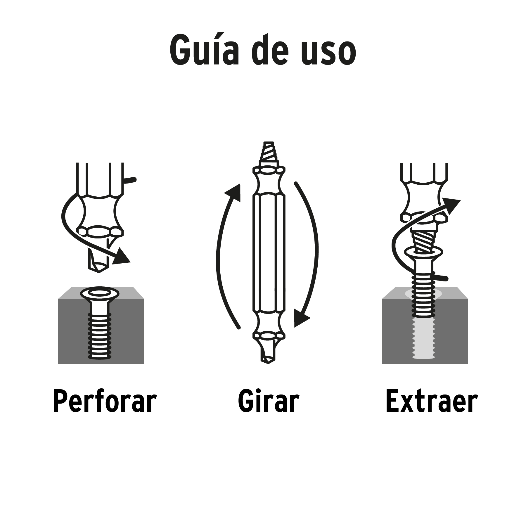 Blíster con 3 puntas extractoras de tornillos, TRUPER - Imagen 5
