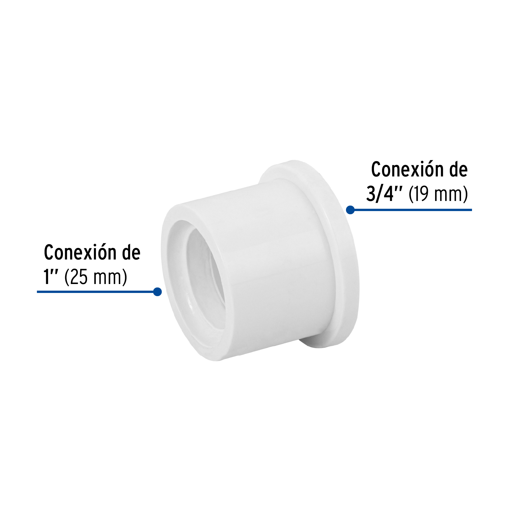 Reducción bushing de PVC 1x 3/4', FOSET - Imagen 3
