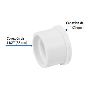 Reducción bushing de PVC 1-1/2 x 1', FOSET - Imagen 3