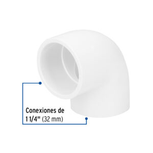 Codo 90° de PVC de 1-1/4', FOSET - Imagen 3