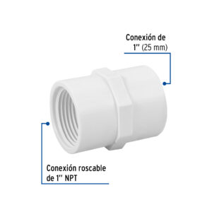 Adaptador hembra de PVC 1', FOSET - Imagen 3