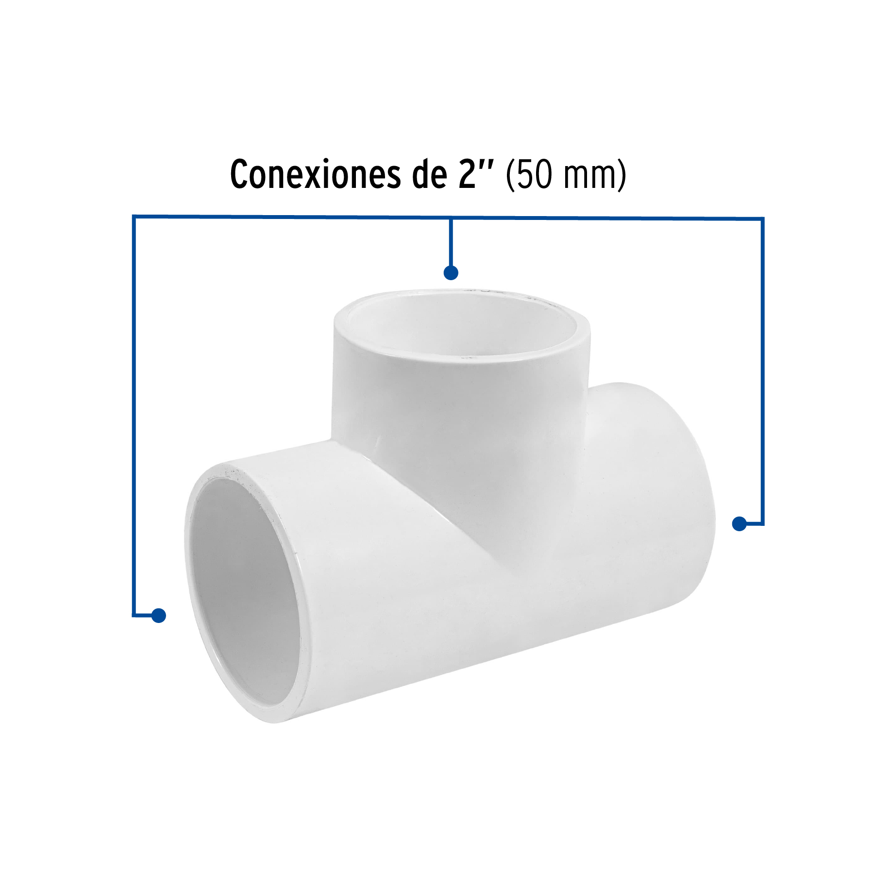 Tee sencilla de PVC 2', FOSET - Imagen 3