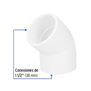 Codo 45° de PVC de 1-1/2', FOSET - Imagen 3