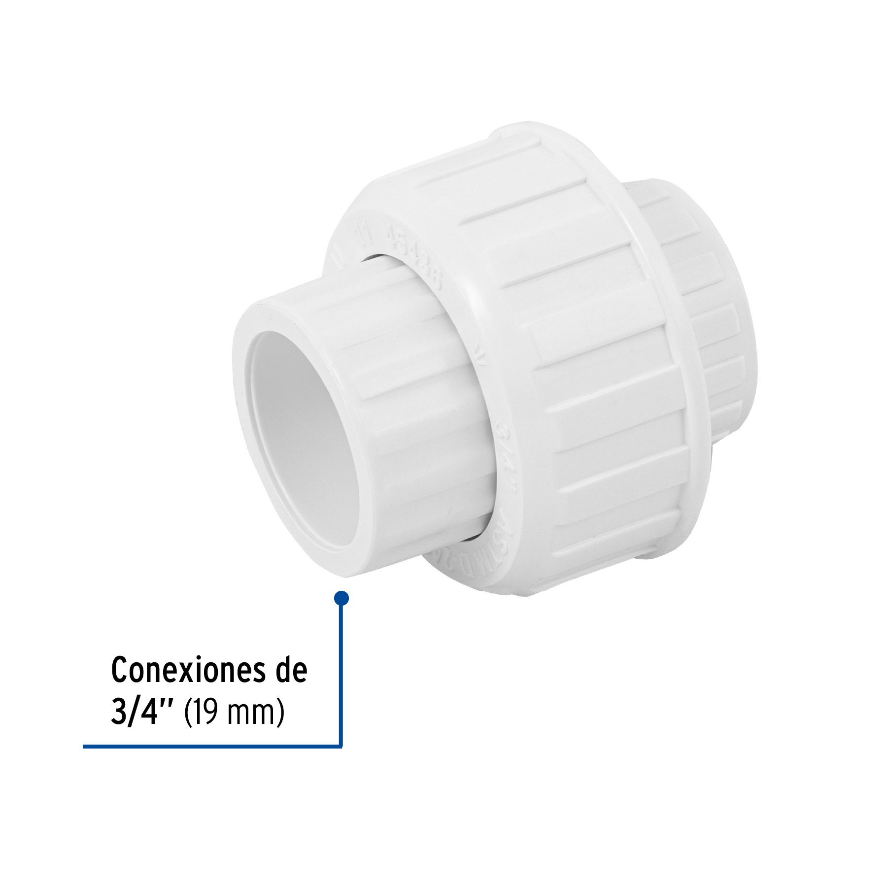 Tuerca unión lisa de PVC 3/4', FOSET - Imagen 3
