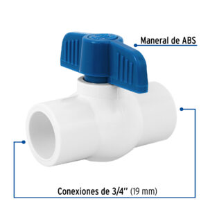 Válvula de esfera de PVC 3/4' para cementar, FOSET - Imagen 3