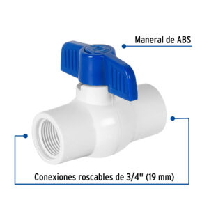 Válvula esfera de PVC 3/4' roscable, FOSET - Imagen 3