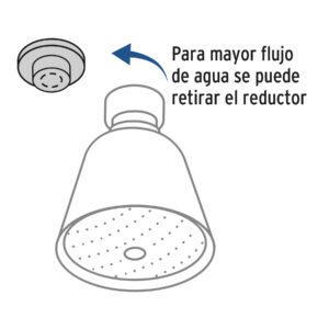 Regadera redonda 2-3/4', latón, sin brazo, cromo, AERO - Imagen 3