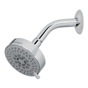 Regadera cromo 4'con 5 funciones, con brazo, FOSET ELEMENT - Imagen 2