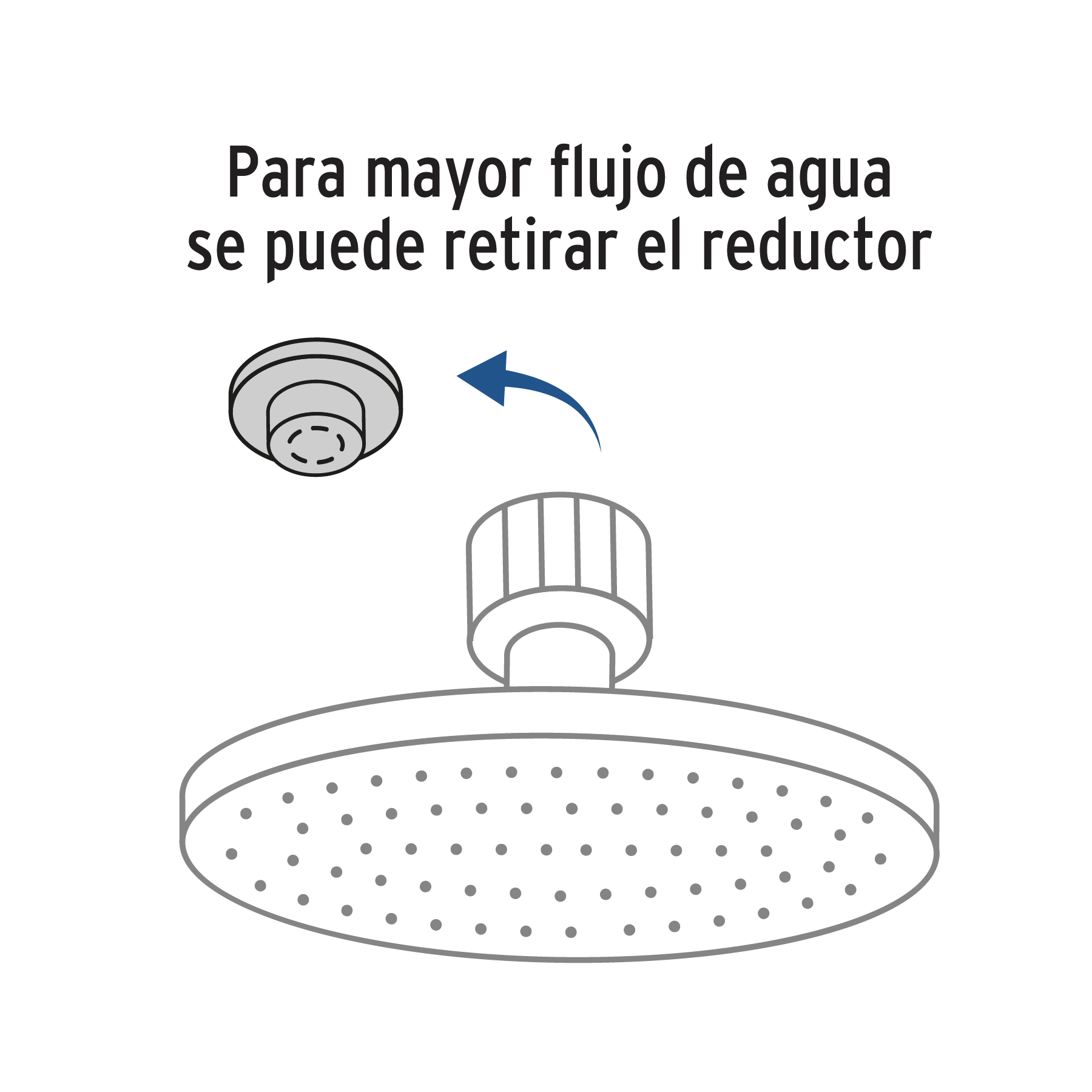 Regadera satín 6' plato redondo, sin brazo, FOSET ELEMENT - Imagen 3