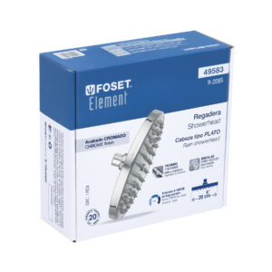 Regadera cromo 8' plato redondo, sin brazo, FOSET ELEMENT - Imagen 8