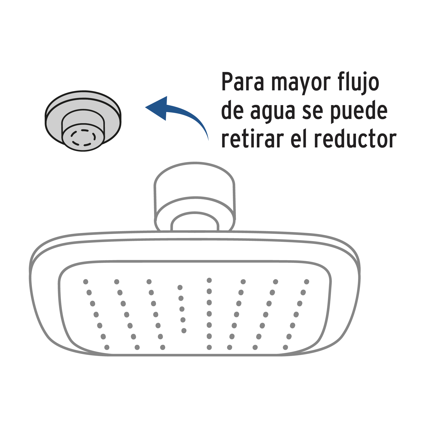 Regadera cuadrada 3-3/4' brazo y chapetón de acero, BASIC - Imagen 3