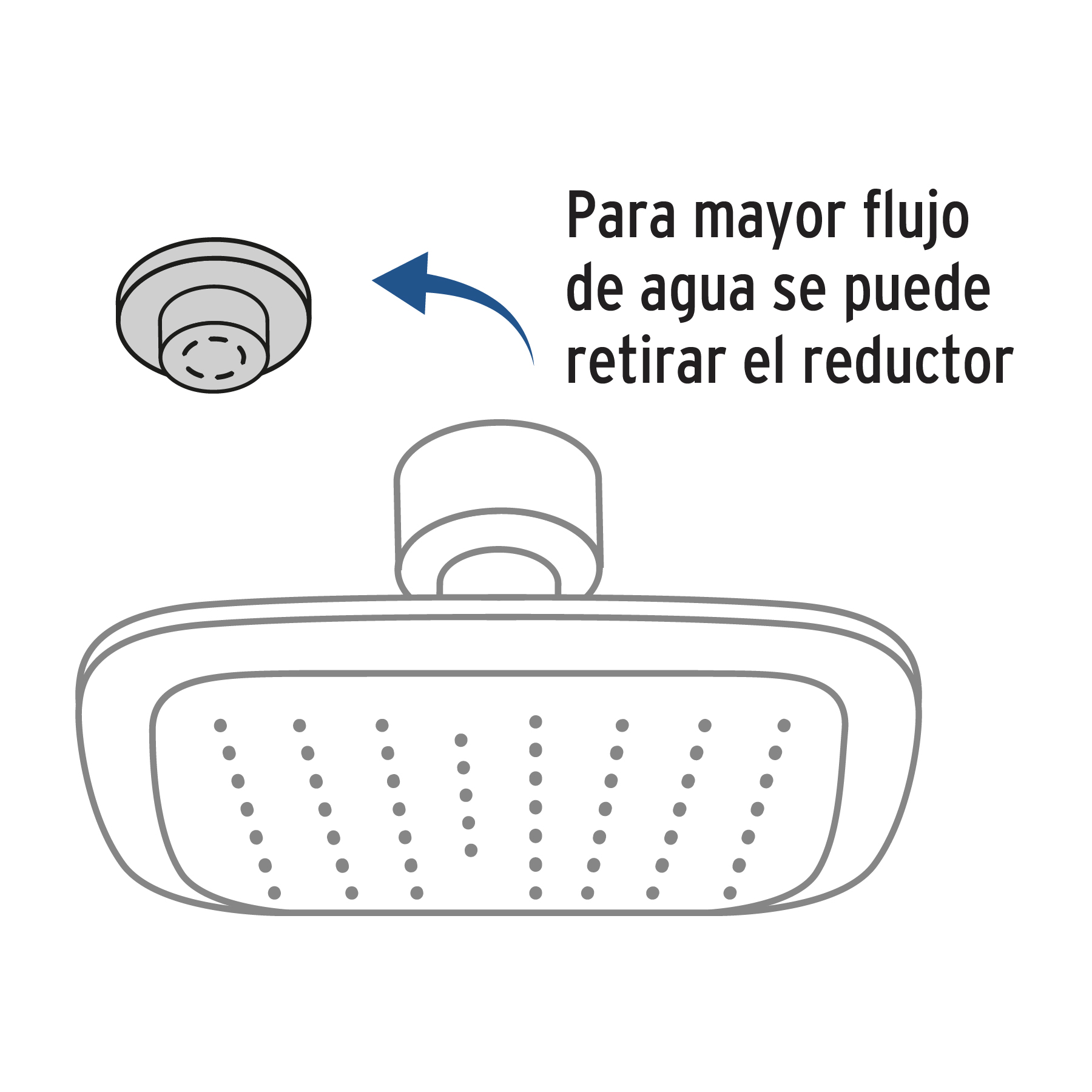 Regadera cuadrada de ABS 3-3/4' sin brazo, FOSET BASIC - Imagen 3