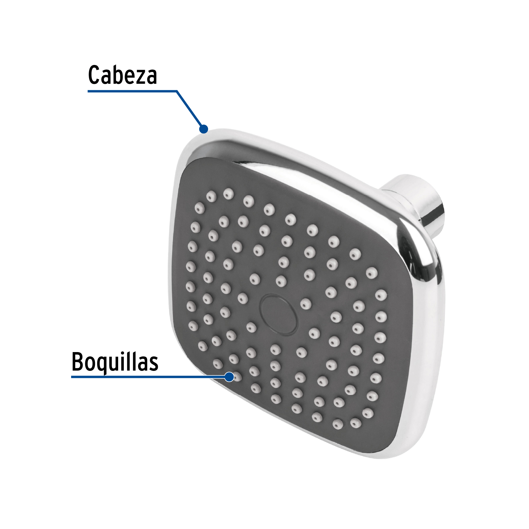 Regadera cuadrada de ABS 3-3/4' sin brazo, FOSET BASIC - Imagen 6