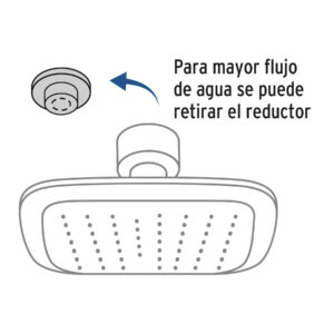 Regadera cuadrada de ABS 3-3/4' sin brazo, negro, BASIC - Imagen 5