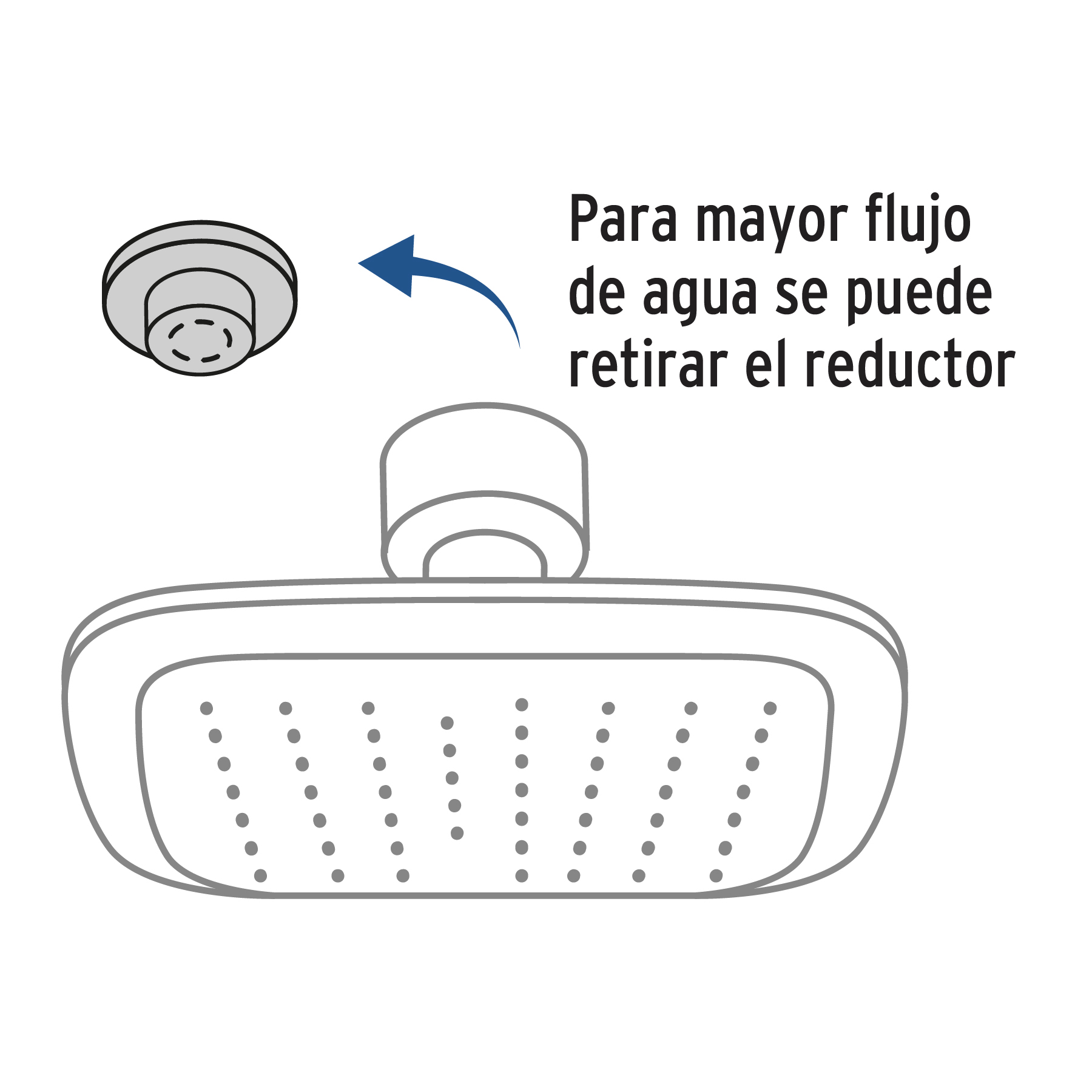 Regadera cuadrada de ABS 3-3/4' sin brazo, negro, BASIC - Imagen 5