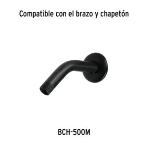 Regadera cuadrada de ABS 3-3/4' sin brazo, negro, BASIC - Imagen 7