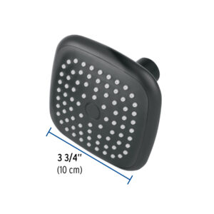 Regadera cuadrada de ABS 3-3/4' sin brazo, negro, BASIC - Imagen 4