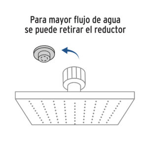 Regadera cuadrada 4', ABS, sin brazo, cromo, AQUA - Imagen 3