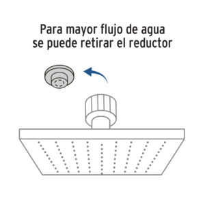Regadera cuadrada 4', ABS, sin brazo, satín, AQUA - Imagen 3
