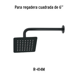 Regadera cuadrada 6', acero inox, sin brazo, negro, TÚBIG - Imagen 6