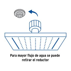 Regadera cuadrada 6', acero inox, sin brazo, negro, TÚBIG - Imagen 5