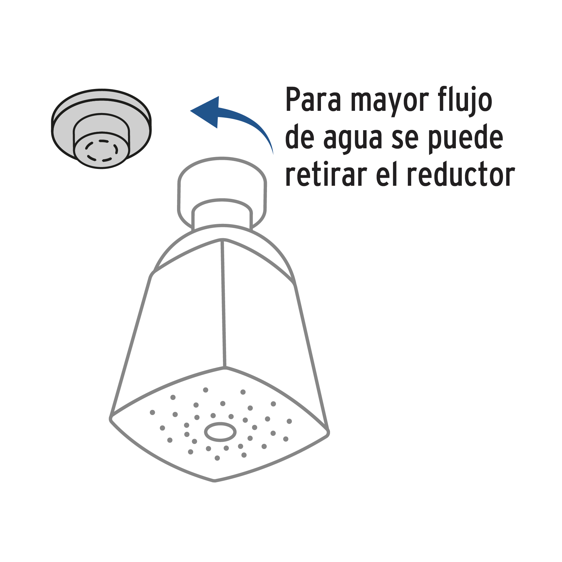 Regadera redonda 2', metálica, sin brazo, cromo, AQUA - Imagen 3