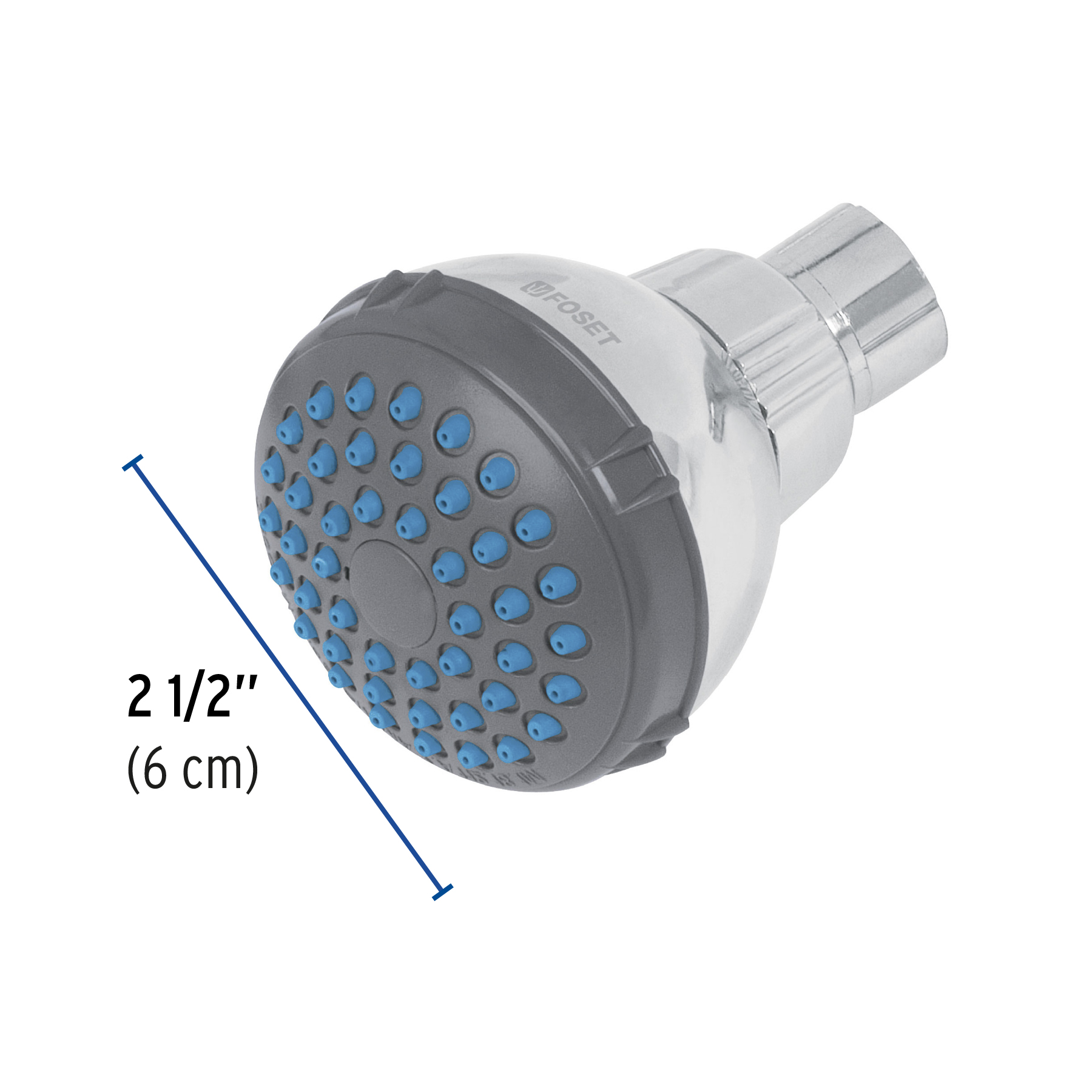 Regadera redonda de ABS 2-1/2' gris-cromo sin brazo, BASIC - Imagen 5