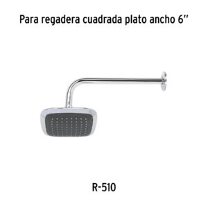 Regadera cuadrada 6', ABS, sin brazo, cromo, AERO - Imagen 7