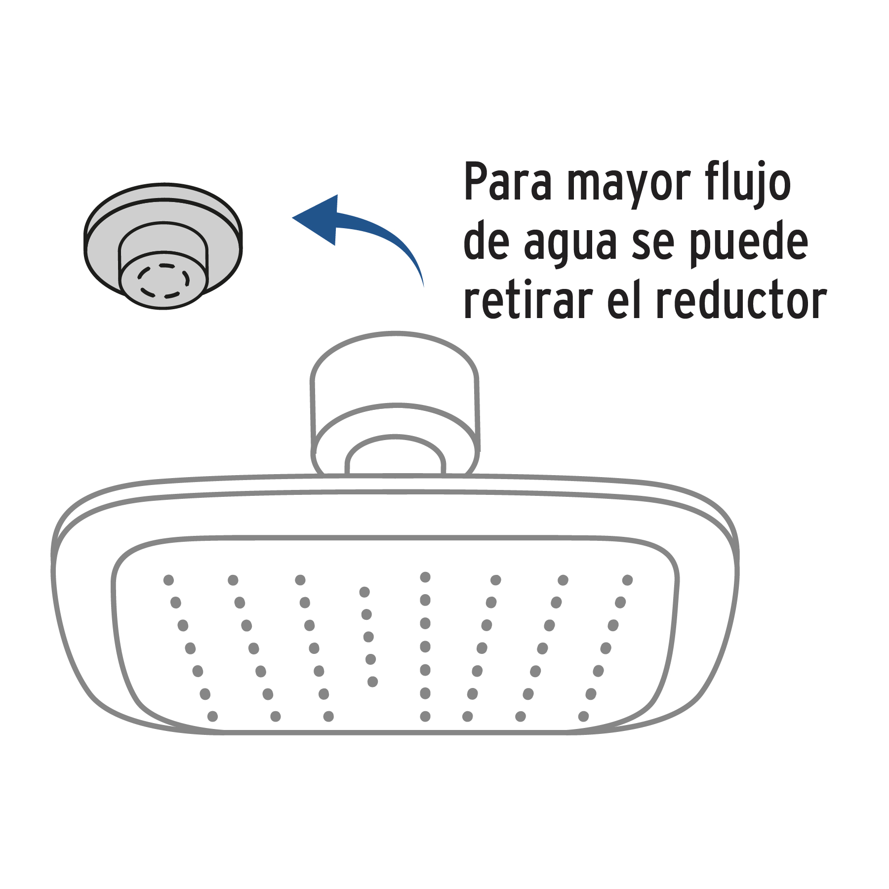 Regadera cuadrada 6', ABS, sin brazo, cromo, AERO - Imagen 3