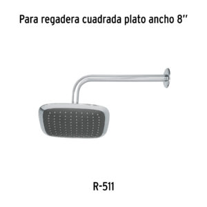 Regadera cuadrada 8', ABS, sin brazo, cromo, AERO - Imagen 7