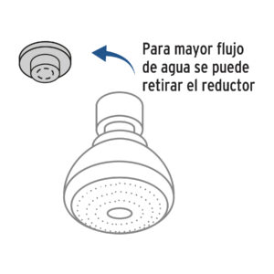 Regadera plástica redonda 2-1/2' gris-blanca, FOSET BASIC - Imagen 3