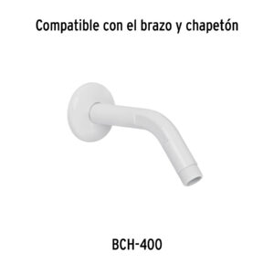 Regadera redonda de ABS 2-1/2' gris-blanca sin brazo, BASIC - Imagen 7
