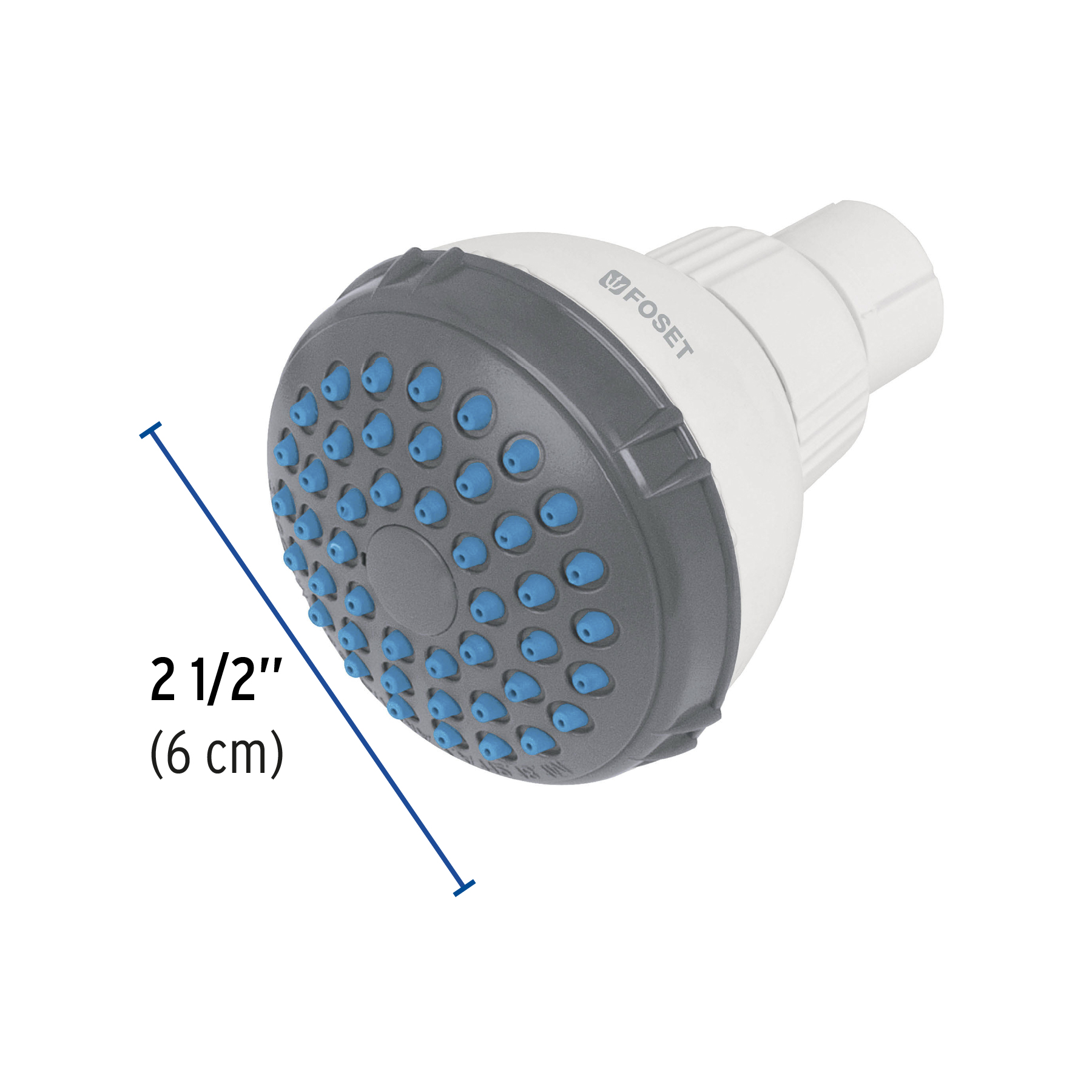 Regadera redonda de ABS 2-1/2' gris-blanca sin brazo, BASIC - Imagen 5