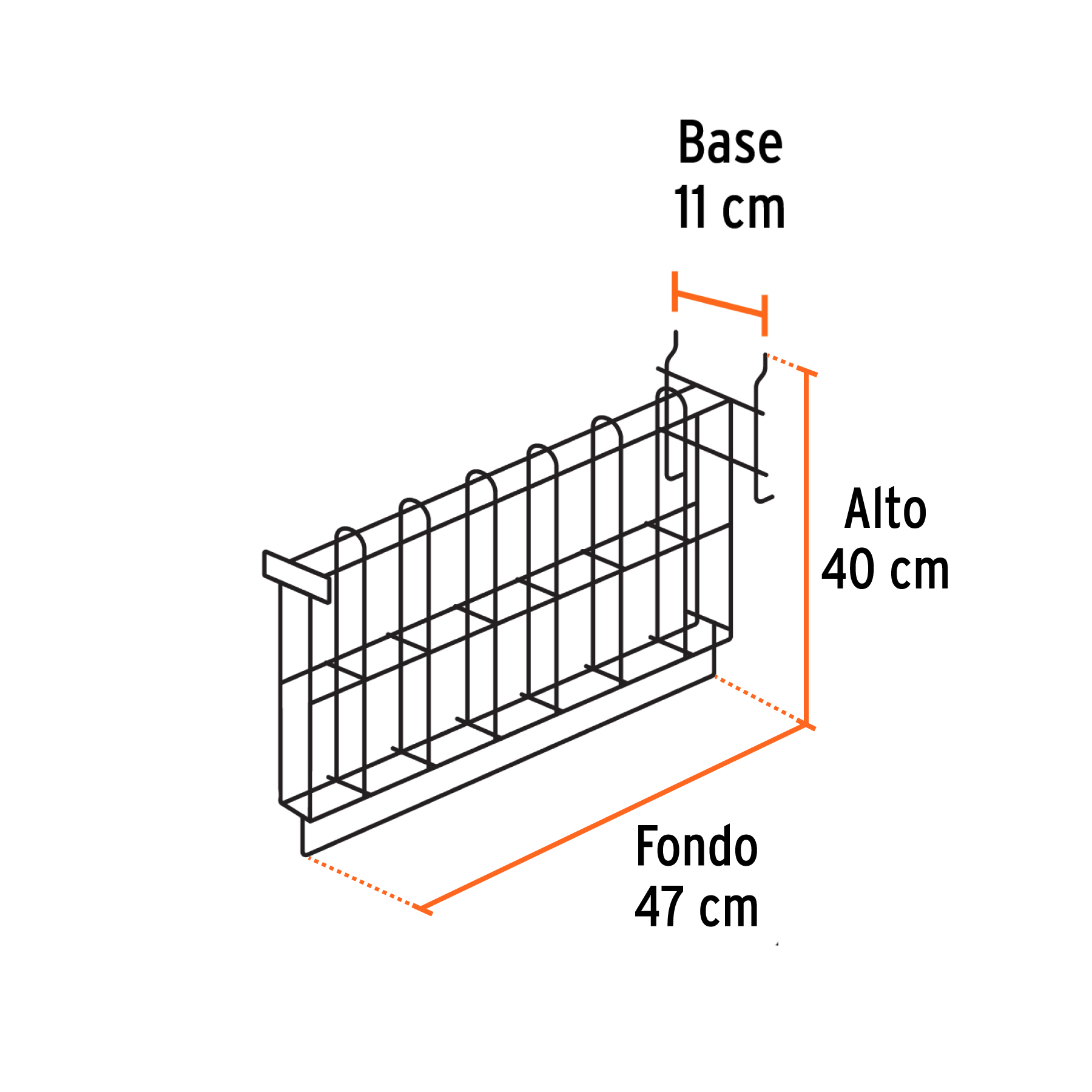 Rack para escobas metálicas, TRUPER - Imagen 3