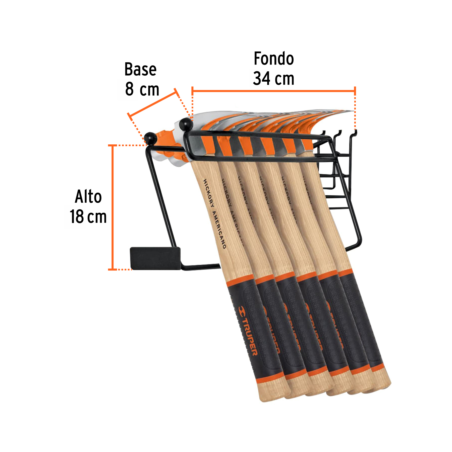 Rack para martillos semipulidos uña curva, TRUPER - Imagen 3