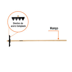 Rastrillo forestal con mango de madera de 60', TRUPER - Imagen 4