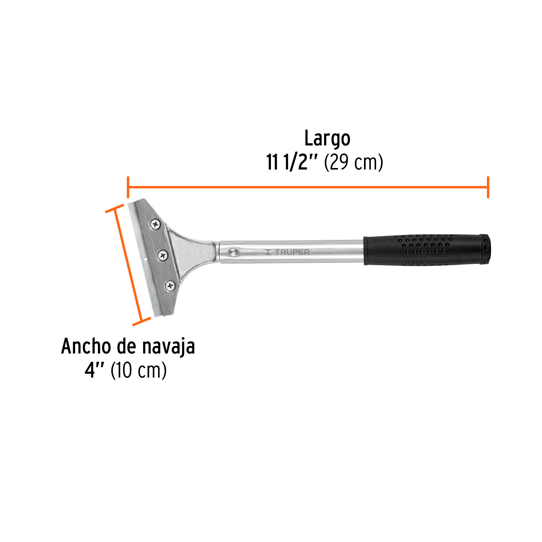 Raspador de acero con mango y cuchilla de 4', TRUPER - Imagen 4